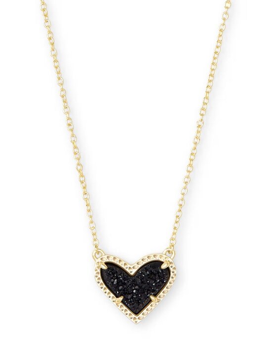 Kendra Scott Jewelry - Kendra Scott Ari Heart Gold Pendant Necklace in Black Drusy
